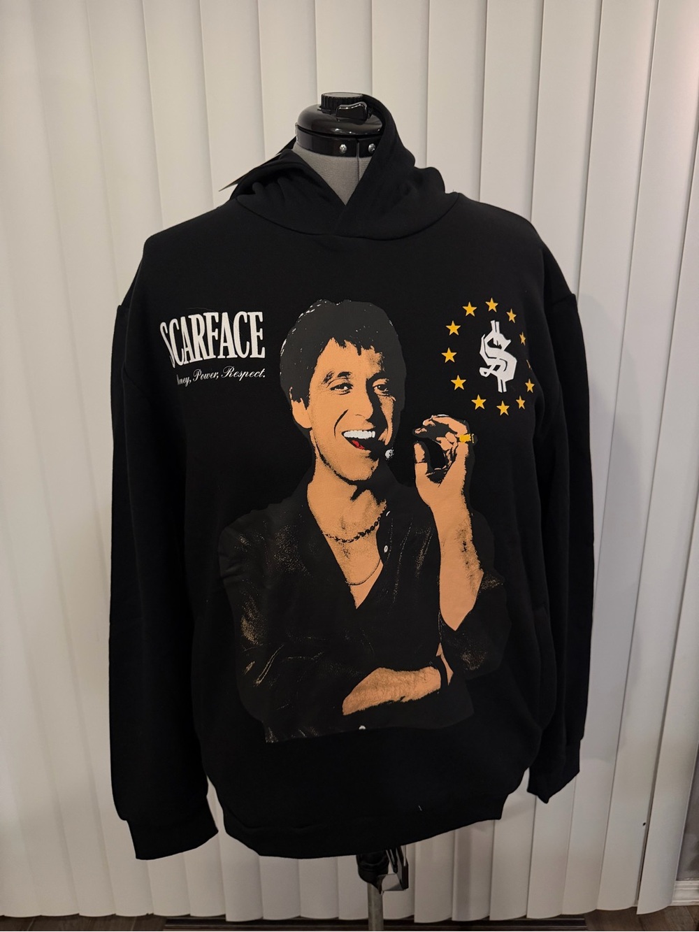 Scarface X REASON Hoodie Red Embroidered Graphic Print Al Pacino Mens Size XL